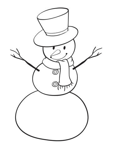 Snowman Christmas coloring pages
