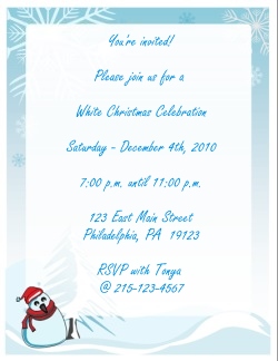 white christmas party invitations