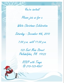 white christmas party invitations